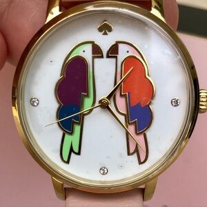 Kate Spade Two Parrots Watch With Pink Leather Band
